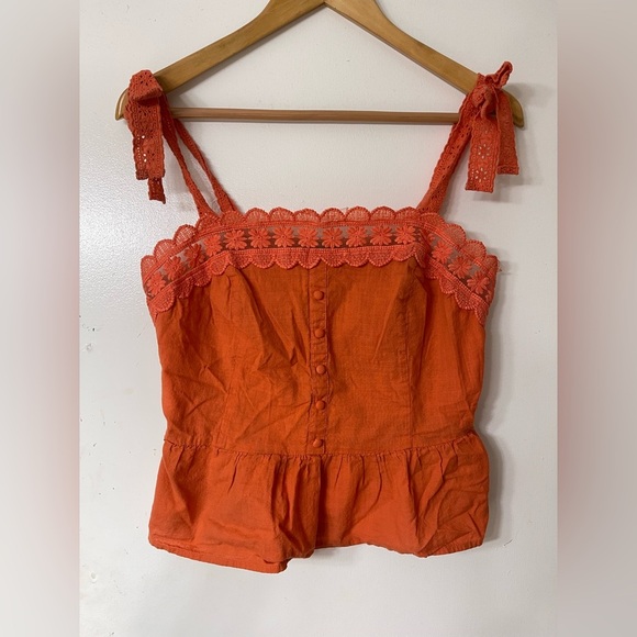 Milk & Honey Tops - Milk & Honey Orange Lace Button Women's Top